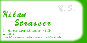 milan strasser business card